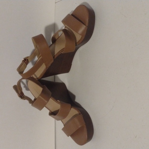14th & Union Narissa Slingback Wedge Sandal Cognac Brown Women’s Shoes  size 7.5 - Picture 1 of 9